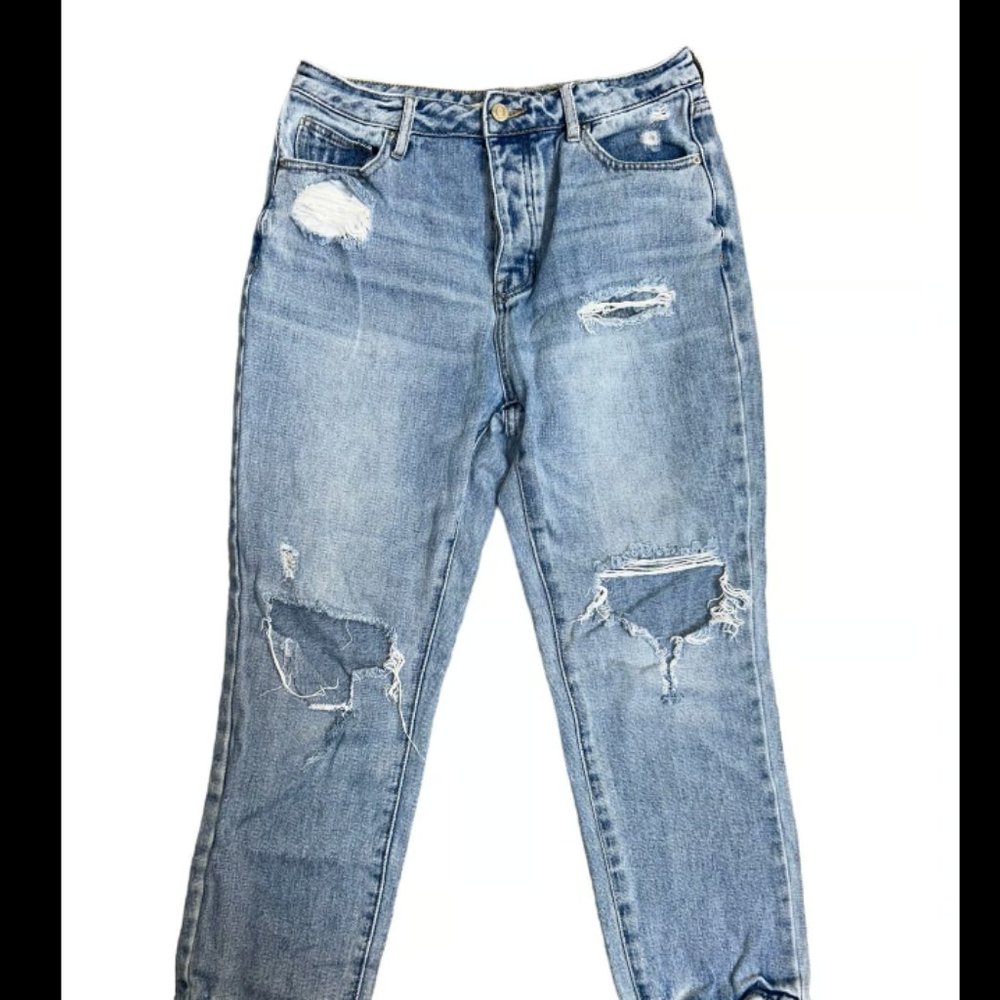 PacSun Eco Light Blue Distressed Mom Jeans 27